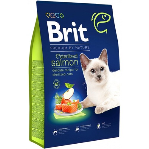 Brit Premium Somonlu Kısırlaştırılmış Yetişkin Kedi Maması 8 kg - 1