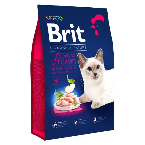 Brit Premium Tavuk Etli Kısırlaştırılmış Yetişkin Kedi Maması 8 kg - 1