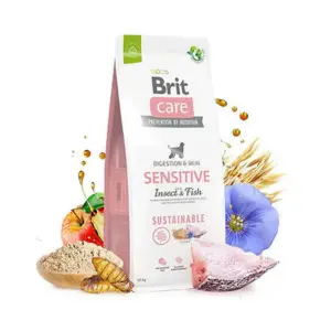 Brit Sustainable Sensitive Balık ve Böcek Proteinli Yetişkin Köpek Maması 12 Kg - Brit Care