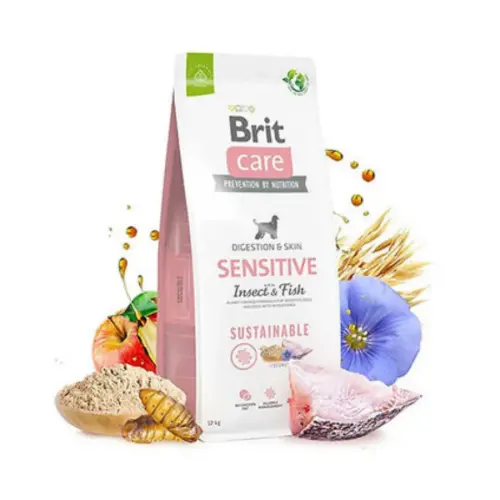 Brit Sustainable Sensitive Balık ve Böcek Proteinli Yetişkin Köpek Maması 12 Kg - 1