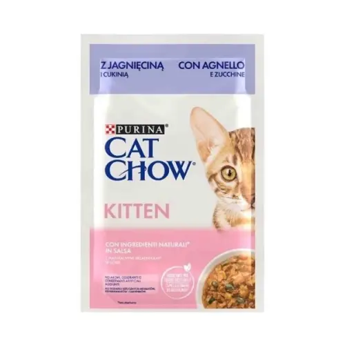 Cat Chow Kuzu Etli ve Kabaklı Pouch Yavru Konserve Kedi Maması 85 Gr - 1