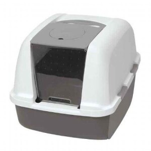 Catit Cabrio Karbon Filtreli Kapalı Kedi Tuvaleti Gri - Catit