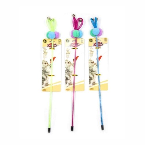 Catlife Peluş Toplu Zilli Kedi Oltası Oyuncağı Karışık Renk 40 Cm - 1
