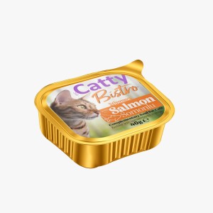 Catty Bistro Mousse Somonlu Yetişkin Kedi Konservesi 40 Gr - Catty