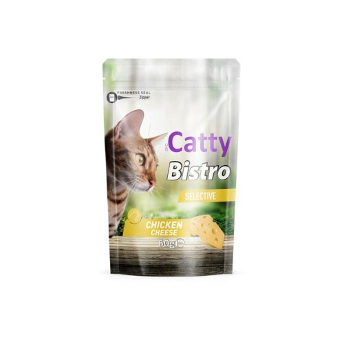 Catty Bistro Seçici Kediler İçin Tavuklu ve Peynirli Kedi Ödül Maması 60 Gr - 1
