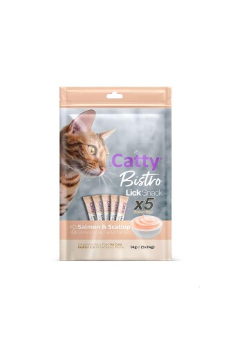 Catty Bistro Somonlu ve Deniz Taraklı Yetişkin Kedi Krema Ödülü 5 x 14 Gr - 1