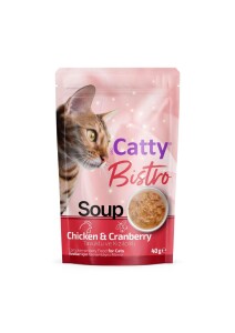 Catty Bistro Tavuklu ve Kızılcıklı Kedi Çorbası 40 Gr - Catty