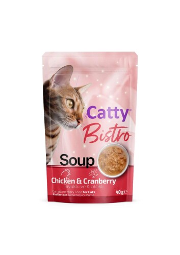 Catty Bistro Tavuklu ve Kızılcıklı Kedi Çorbası 40 Gr - 1