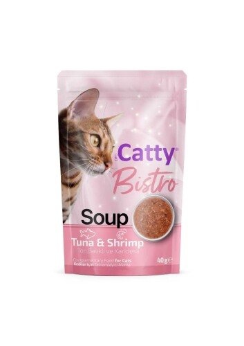 Catty Bistro Ton Balıklı ve Karidesli Kedi Çorbası 40 Gr - 1