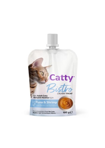 Catty Bistro Ton Balıklı ve Karidesli Yetişkin Kedi Krema Ödülü 100 Gr - 1