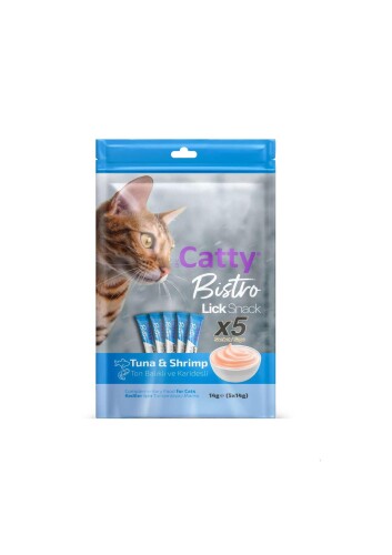 Catty Bistro Ton Balıklı ve Karidesli Yetişkin Kedi Krema Ödülü 5 x 14 Gr - 1