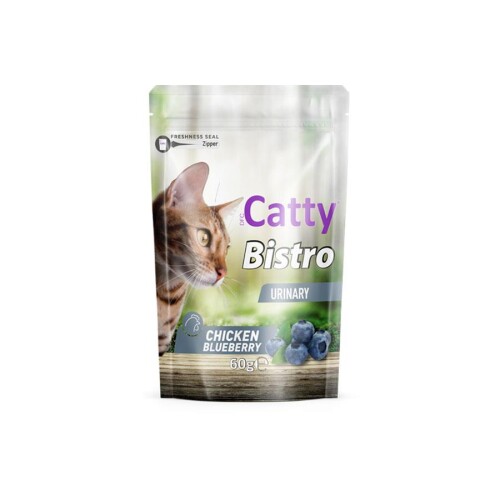 Catty Bistro Üriner Tavuklu ve Yaban Mersinli Kedi Ödül Maması 60 Gr - 1
