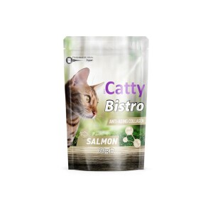 Catty Bistro Yaşlanma Karşıtı Kolajen Somonlu Kedi Ödül Maması 60 Gr - Catty