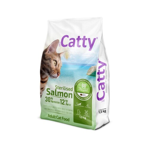 Catty Somonlu Kısırlaştırılmış Yetişkin Kedi Maması 1,5 Kg - 1