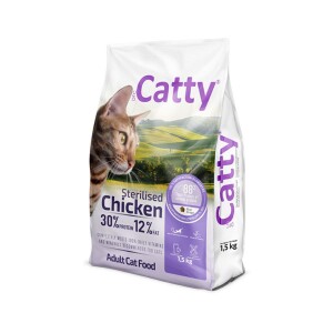 Catty Tavuklu Kısırlaştırılmış Yetişkin Kedi Maması 1,5 Kg - Catty