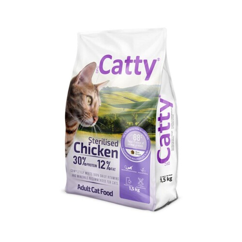 Catty Tavuklu Kısırlaştırılmış Yetişkin Kedi Maması 1,5 Kg - 1