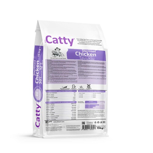Catty Tavuklu Kısırlaştırılmış Yetişkin Kedi Maması 15 Kg - 2