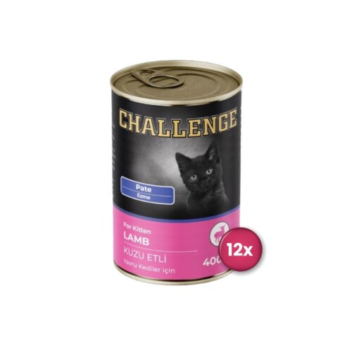 Challenge Pate Kuzu Etli Yavru Kedi Konservesi 400 gr X 12 Adet - 1