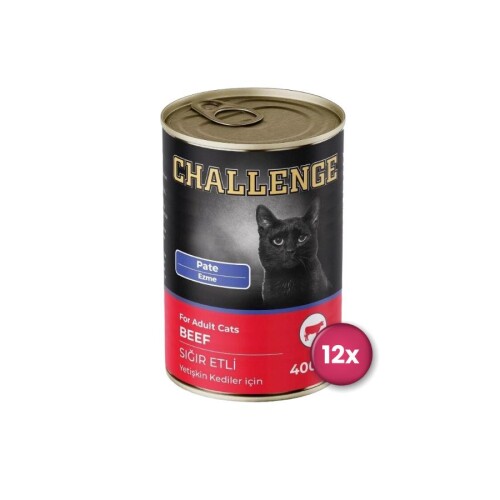 Challenge Pate Sığır Etli Yetişkin Kedi Konservesi 400 Gr X 12 Adet - 1