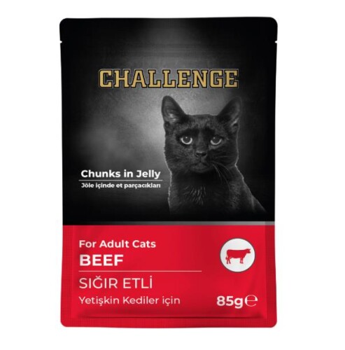 Challenge Pouch Sığır Etli Yetişkin Kedi Konservesi 85 gr - 1