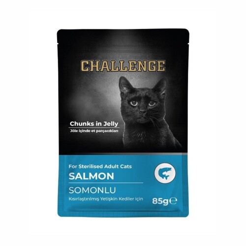 Challenge Pouch Somonlu Kısırlaştırılmış Yetişkin Kedi Konservesi 85 Gr - 1