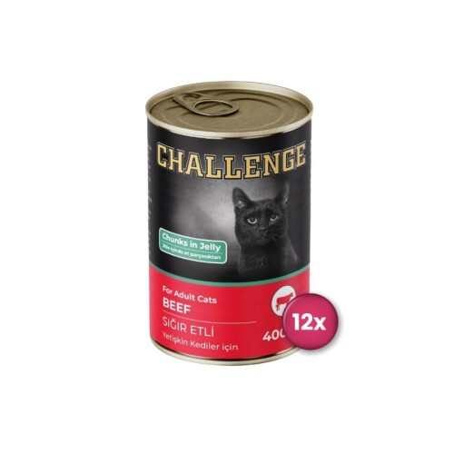 Challenge Sığır Etli Yetişkin Kedi Konservesi 400 Gr X 12 Adet - 1