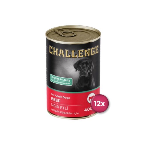 Challenge Sığır Etli Yetişkin Köpek Konservesi 400 Gr X 12 Adet - 1