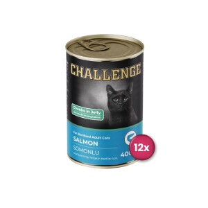 Challenge Somonlu Kısırlaştırılmış Yetişkin Kedi Konservesi 400 Gr X 12 Adet - Challenge