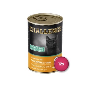 Challenge Tavuk ve Ciğerli Yetişkin Kedi Konservesi 400 Gr X 12 Adet - Challenge