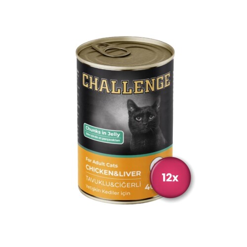 Challenge Tavuk ve Ciğerli Yetişkin Kedi Konservesi 400 Gr X 12 Adet - 1