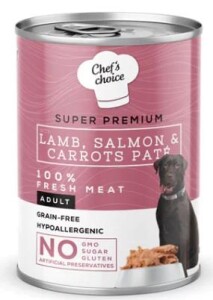 Chef's Choice Kıyılmış Kuzulu ve Somonlu Köpek Konservesi 400 gr - Chef's Choice