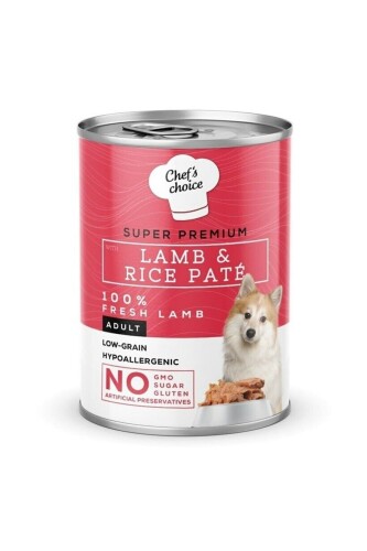 Chefs Choice Kuzulu Pirinçli Ezme Köpek Konserve Maması 400 gr - 8