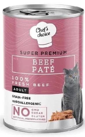 Chef's Choice Sığır Etli Yetişkin Kedi Konservesi 400 gr - 1