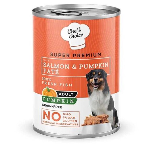 Chef's Choice Tahılsız Somonlu Balkabaklı Ezme Köpek Konservesi 400 gr - 1