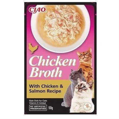 Ciao Chicken Churu Broth Somonlu ve Tavuk Sulu Kedi Ödül Maması 50 gr - 1