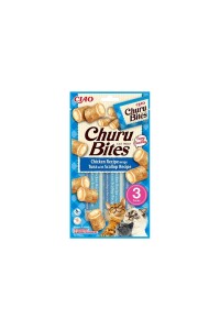 Ciao Churu Bites Tavuk Sargılı Deniz Taraklı ve Ton Balıklı Kedi Ödül Maması 3 X 10 gr - Ciao