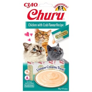 Ciao Churu Cream Tavuklu ve Yengeçli Kedi Ödül Kreması 4 X 14 Gr - Ciao