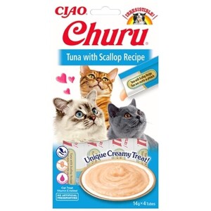 Ciao Churu Cream Ton Balıklı ve Deniz Taraklı Kedi Ödül Kreması 4 X 14 Gr - Ciao