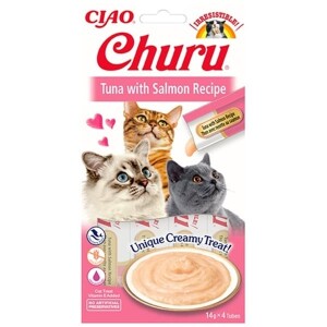 Ciao Churu Cream Ton Balıklı ve Somonlu Kedi Ödül Kreması 4 X 14 Gr - Ciao