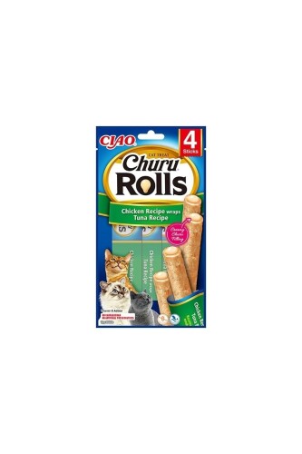Ciao Churu Rols Sticks Tavuk Sargılı ve Ton Balıklı Kedi Ödül Maması 4 X 10 gr - 1