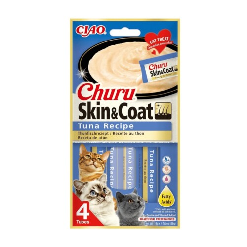 Ciao Churu Skin&Coat -Cilt ve Tüy Sağlığı- Ton Balıklı Kedi Ödül Maması 4*14 Gr - 1