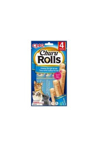 Ciao Sticks Tavuk Sargılı Ton Balıklı ve Deniz Taraklı Kedi Ödül Maması 4 X 10 gr - Ciao