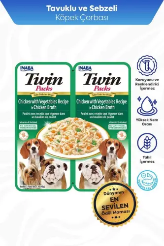 Ciao Twin Churu Tavuklu Sebzeli Köpek Çorbası 2 x 40 Gr - 1
