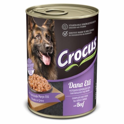 Crocus Yetişkin Köpek Dana Etli Yaş Mama 400 gr - 1