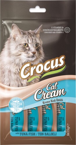 Crocus Ton Balıklı Krema Kedi Ödülü 4 X 15 gr - 1