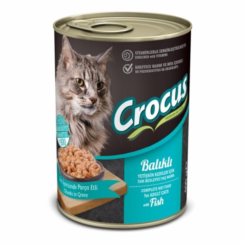 Crocus Yetişkin Kedi Balıklı Yaş Mama 400 gr - 1