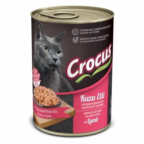Crocus Yetişkin Kedi Kuzu Etli Yaş Mama 400 gr - 1