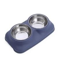 Demirhan Kediler İçin İkili Çelik Mama Kabı 26 cm - 1