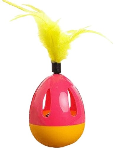 Demirhan Tüylü Yumurta Şeklinde Hacı Yatmaz Kedi Oyuncağı - 1