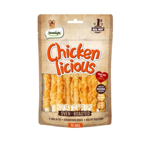 Dentalight Tavuk Etli Deri Sarılı Köpek Ödül Maması 70 Gr - 1